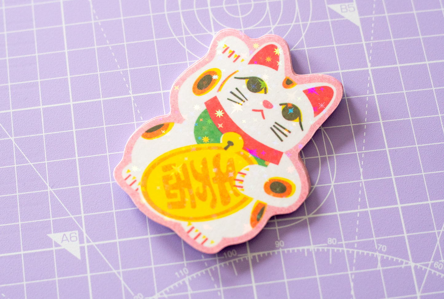 Maneki Neko Sparkle Sticker