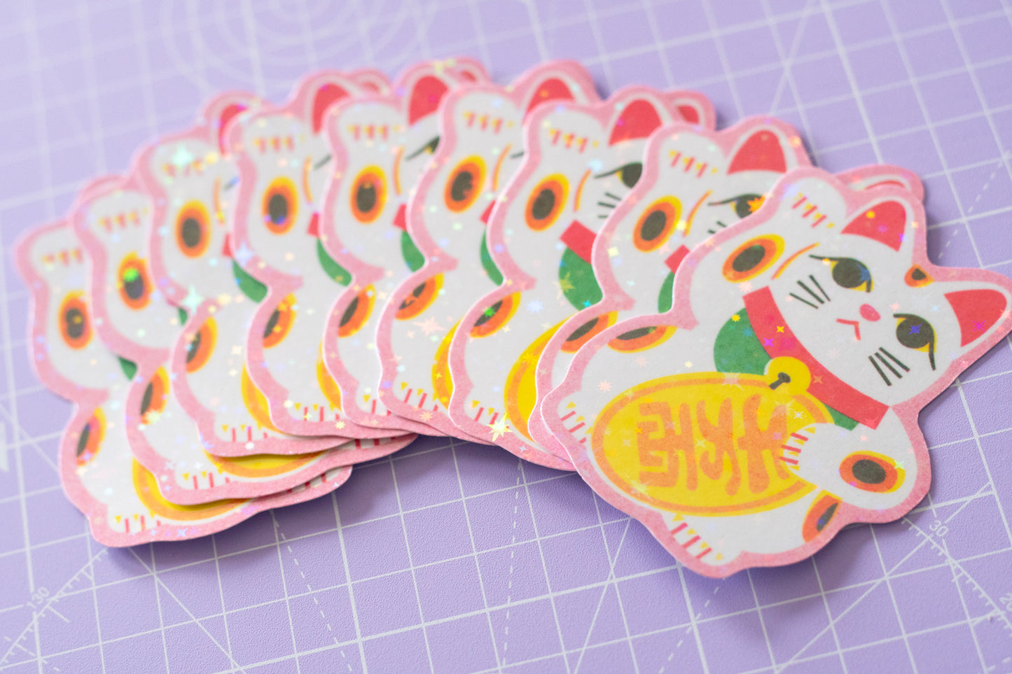Maneki Neko Sparkle Sticker