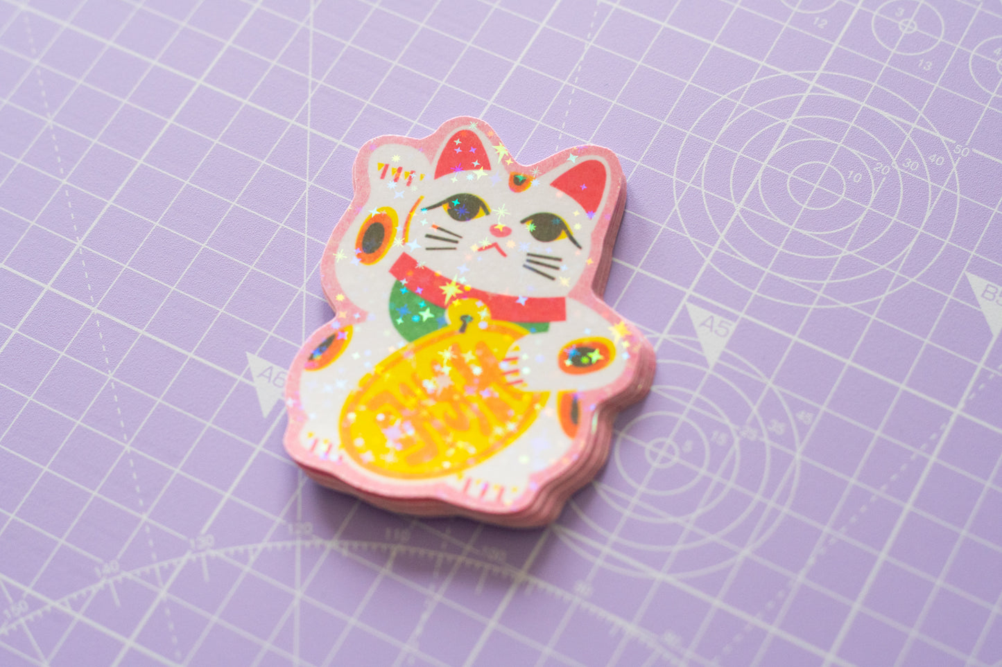Maneki Neko Sparkle Sticker