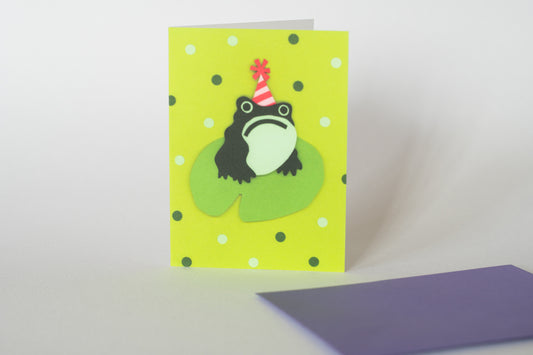 Grumpy Frog Mini Birthday Card