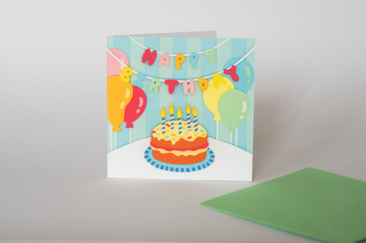 Retro Birthday Cake Card
