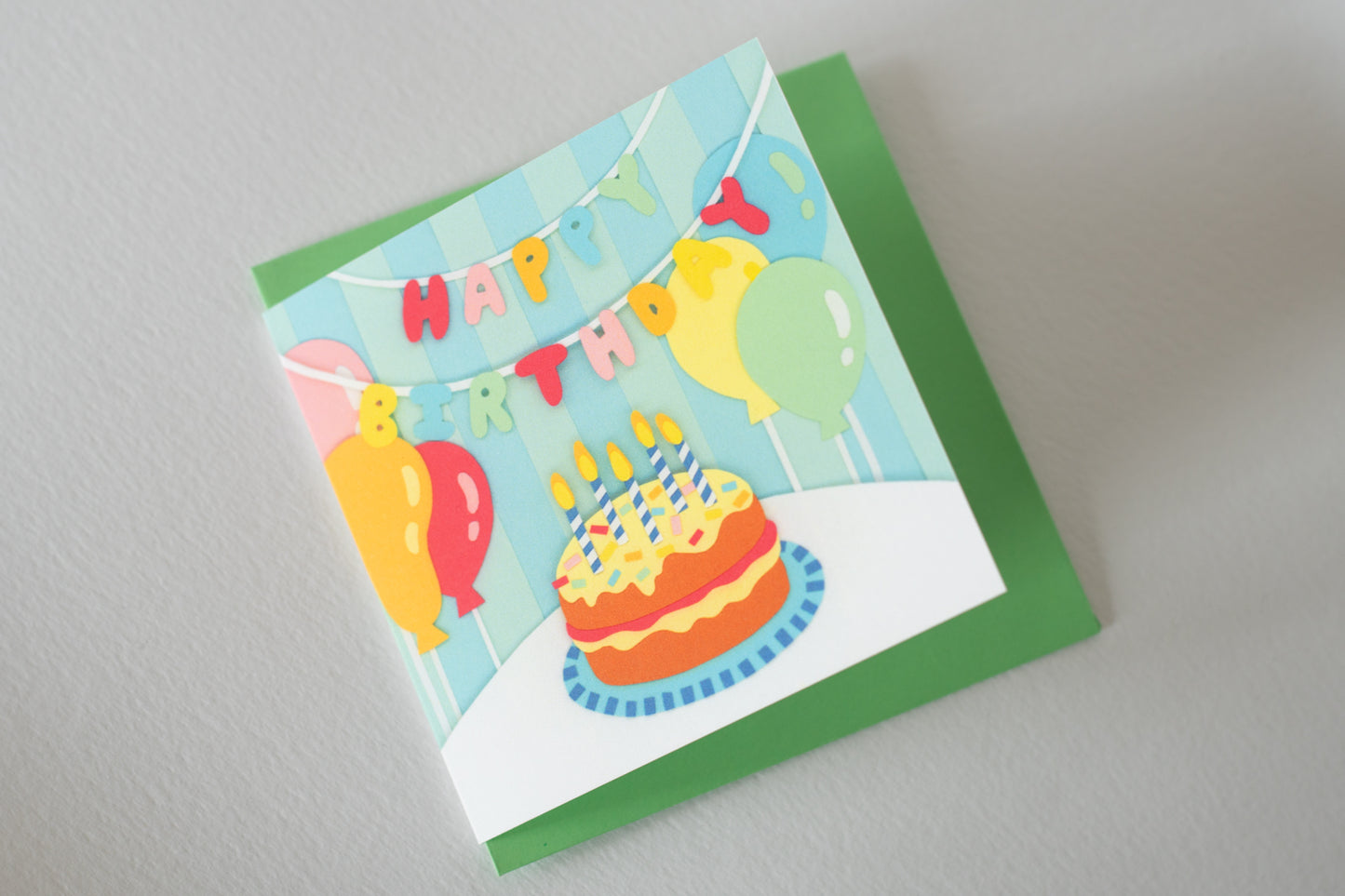 Retro Birthday Cake Card
