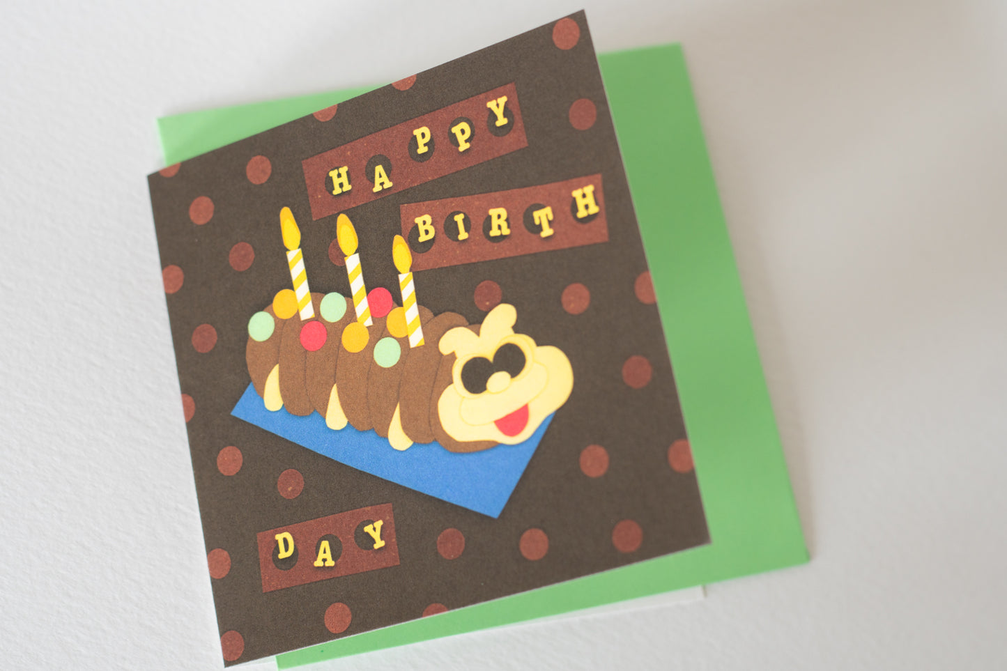 Caterpillar Cake Card