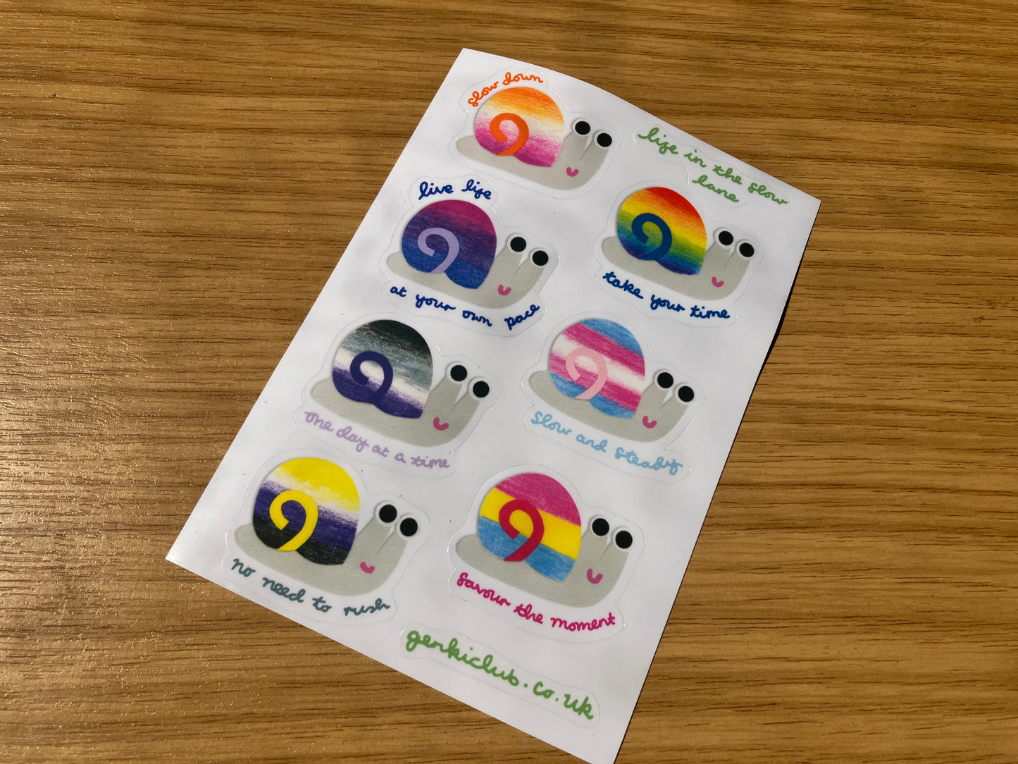 Queer Pride 'Go Slow' Snails Sticker Sheet