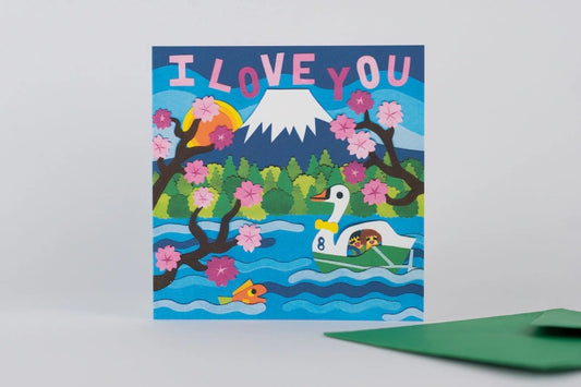 Japan Mount Fuji Valentine's Day Card (Cute and mini!)