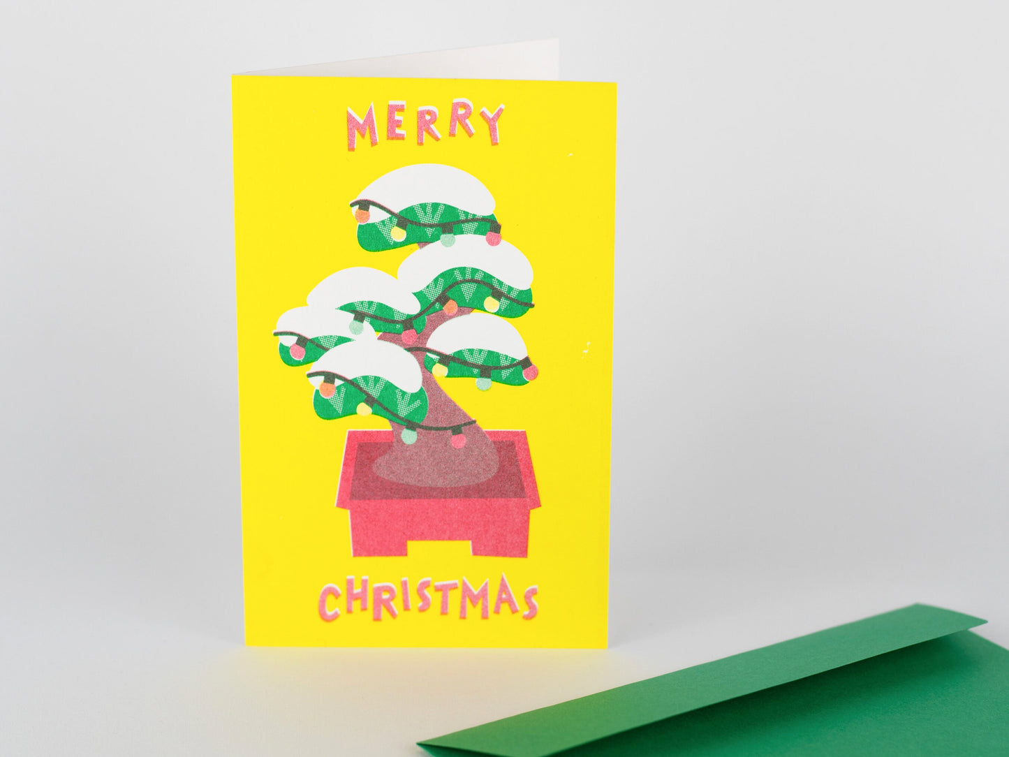 *PRE-ORDER* Christmas Bonsai Tree Risograph Card | Japanese Christmas Tree Mini Risoprint
