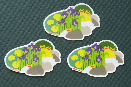 Happy Froggy Pond Sticker