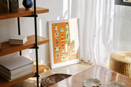 Japanese Kokeshi Dolls Fine Art Giclée Print