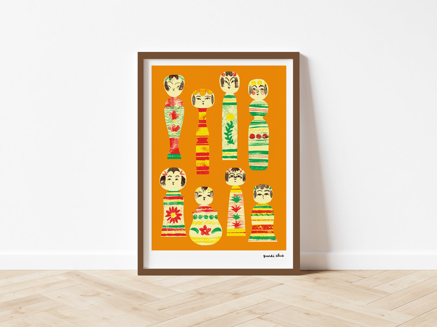 Japanese Kokeshi Dolls Fine Art Giclée Print