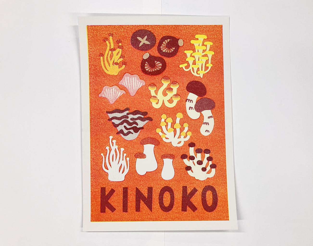 Kinoko Mushroom Risograph Print - A4