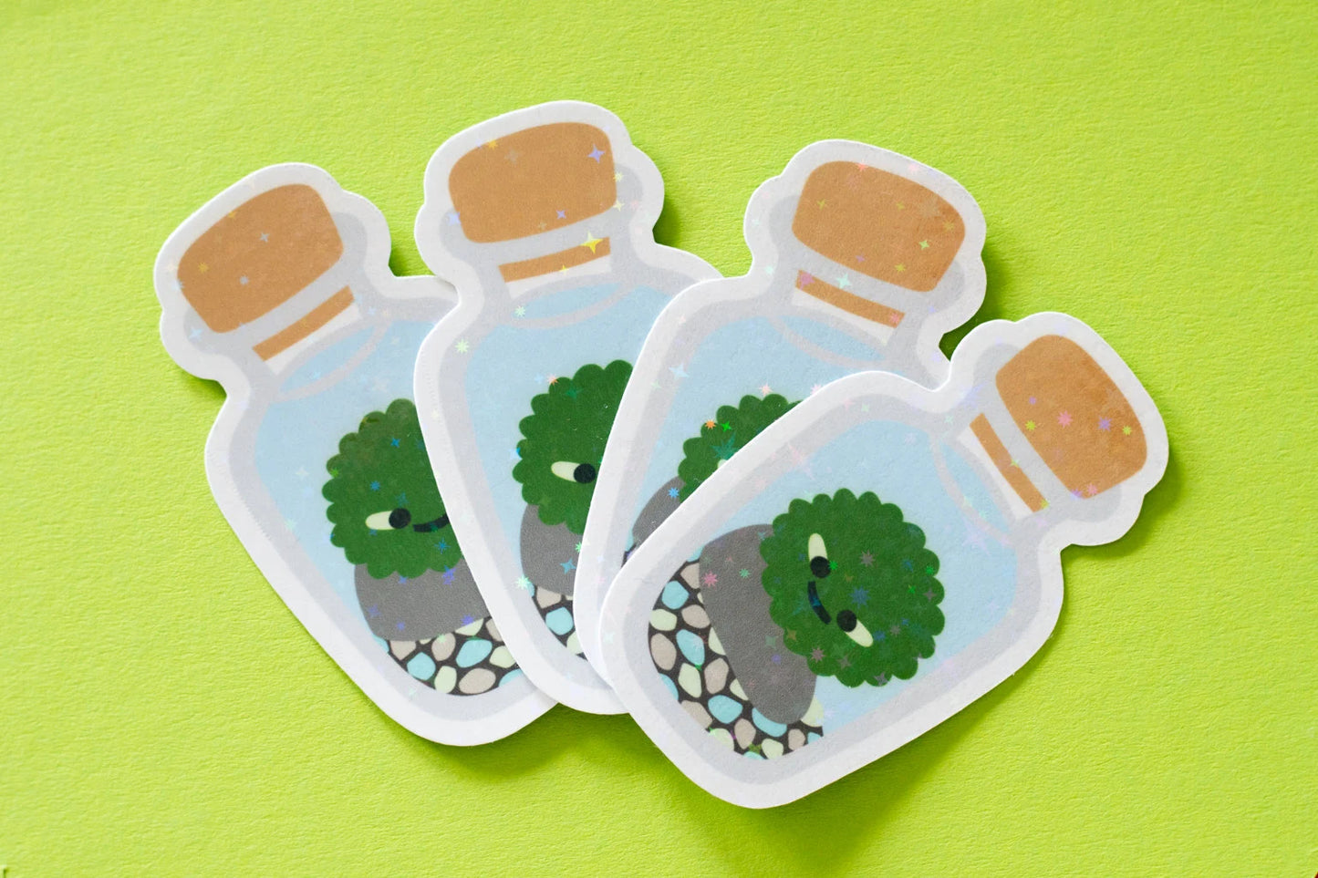 Sparkly Marimo Sticker | Moss Ball Jar Sticker