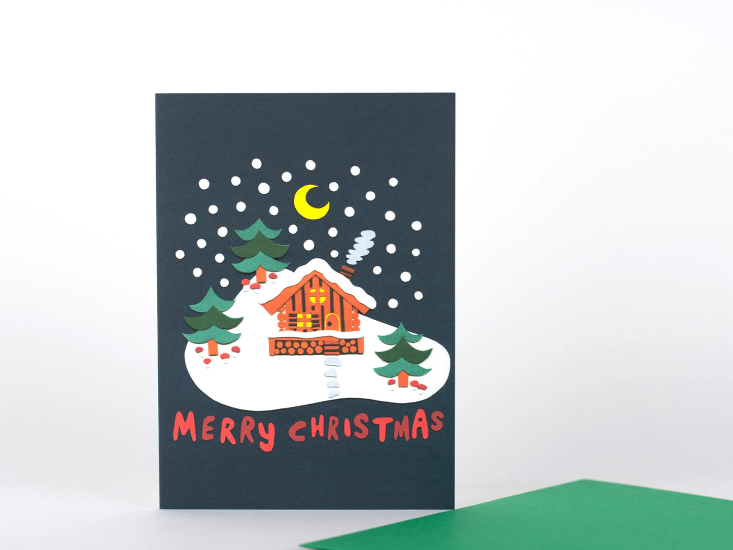 Cosy Nordic Christmas Card Set | Capybara Mistletoe, Candy Cane, Retro Ice Skates, Snowy Log Cabin, Magic Mushroom