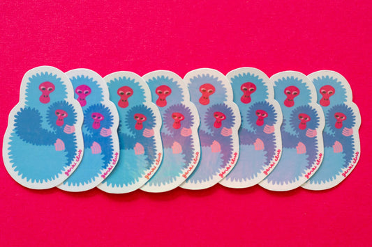 Holographic Snow Monkey Sticker