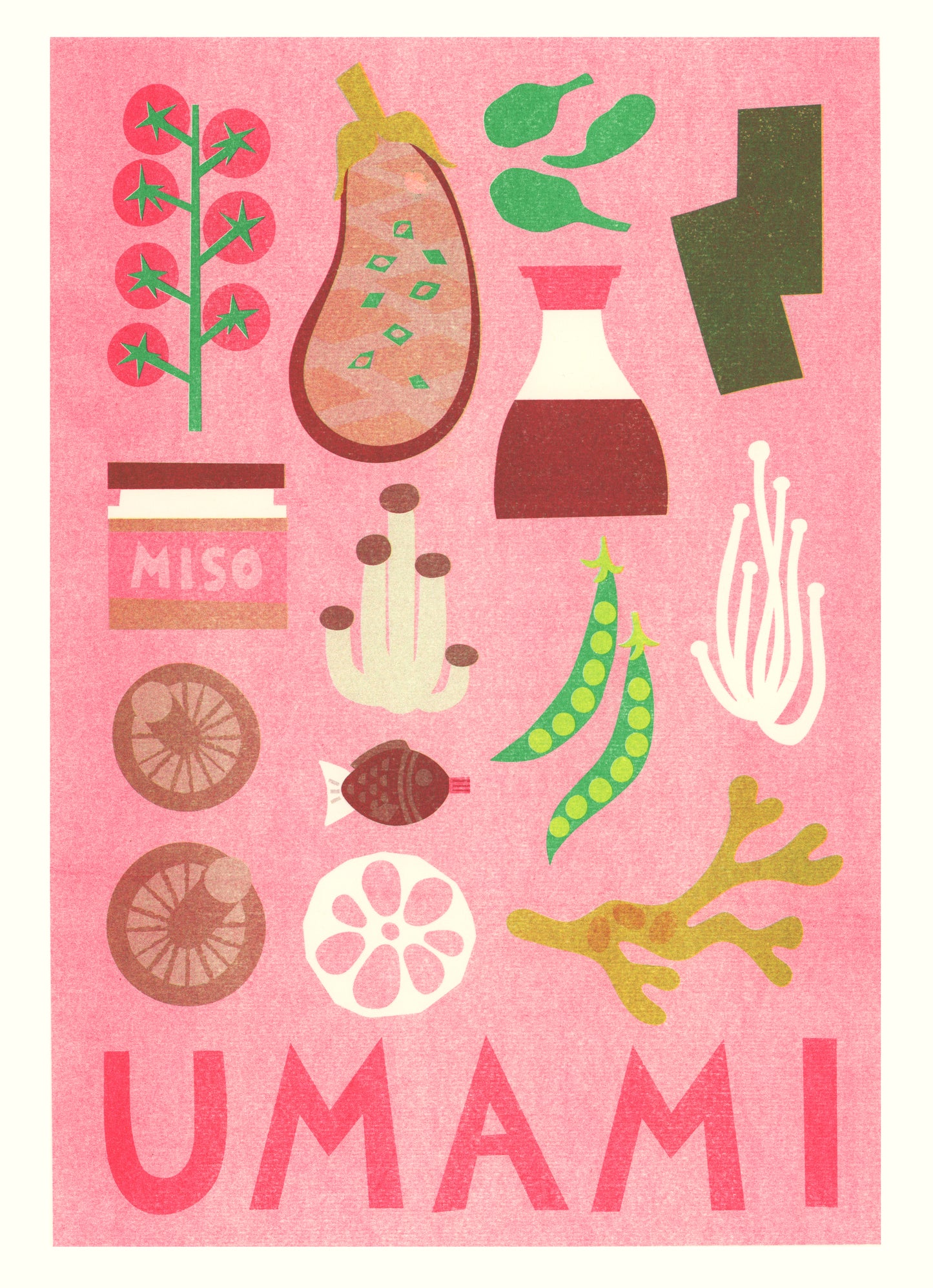 Umami Foods A3 Risograph Print