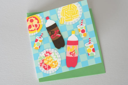 Retro Party Food Birthday Card