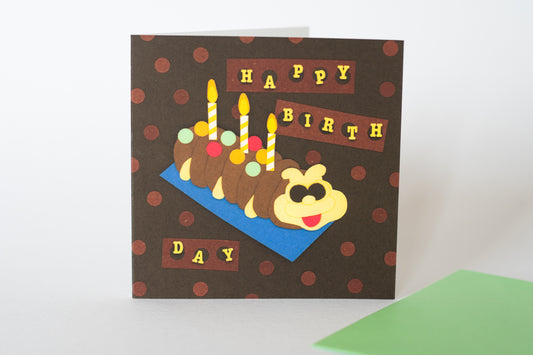 Caterpillar Cake Card