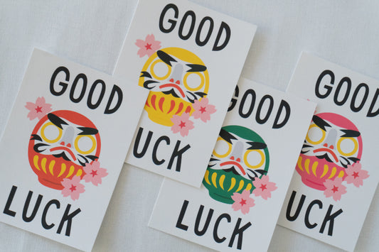 Daruma Good Luck Postcard