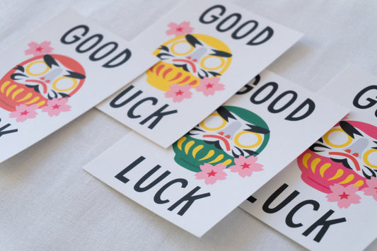 Daruma Good Luck Postcard