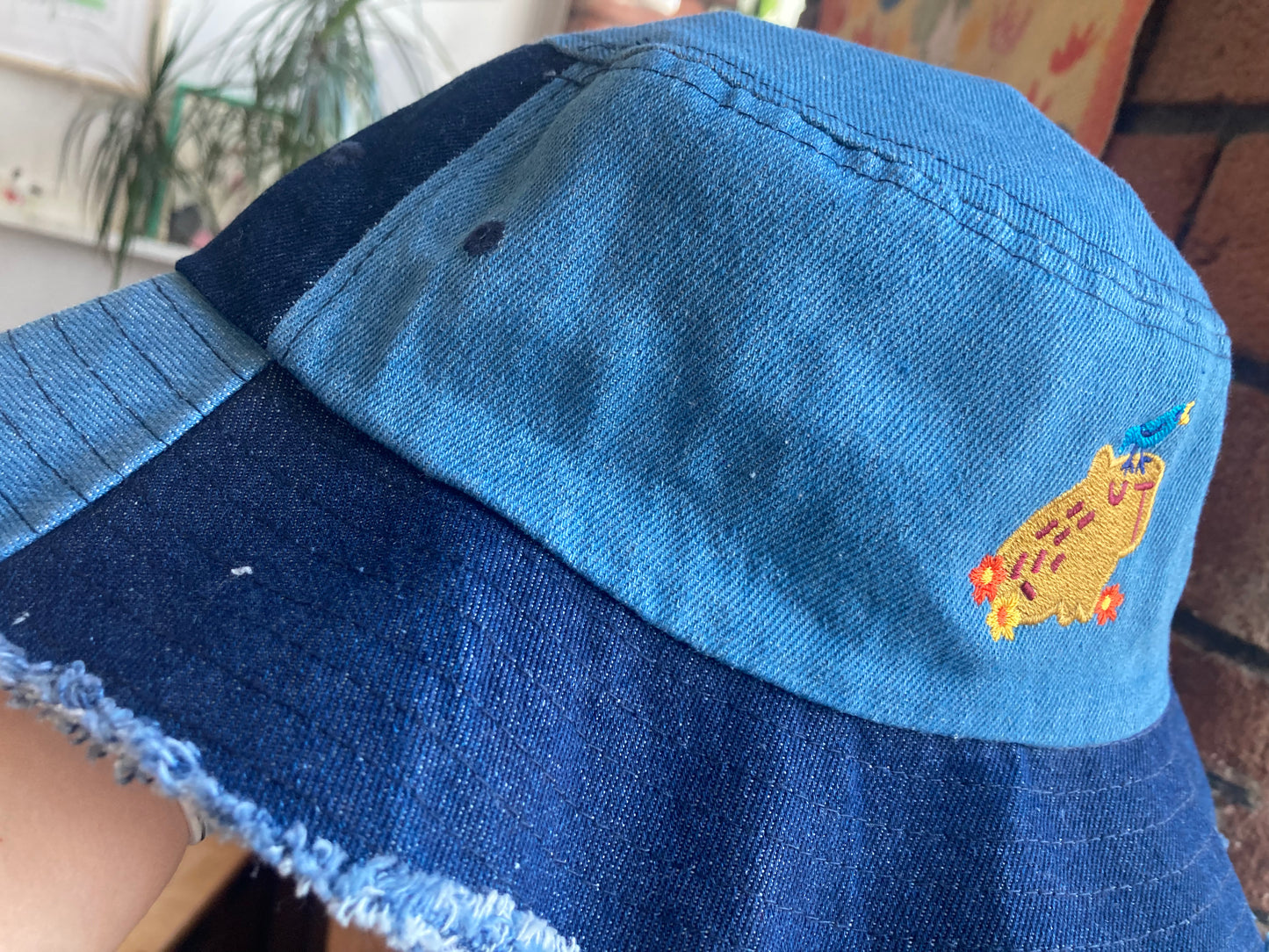 Denim Capybara Bucket Hat