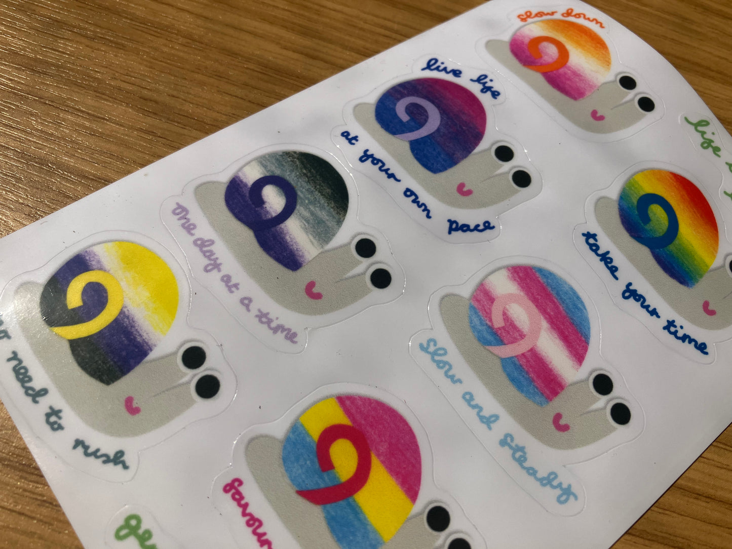 Queer Pride 'Go Slow' Snails Sticker Sheet