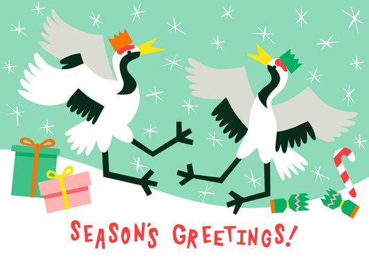 *PRE-ORDER* Japanese Crane Risograph Christmas Card