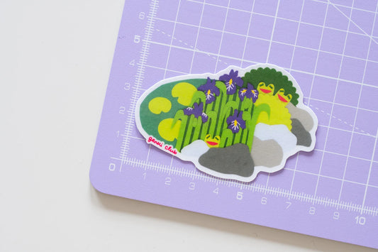 Happy Froggy Pond Sticker
