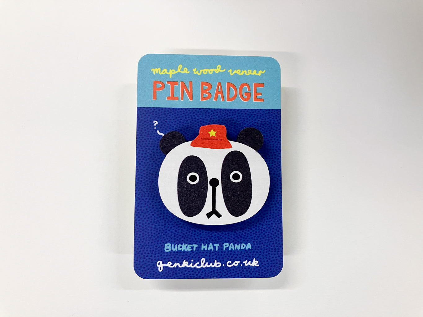 Wooden Bucket Hat Panda Badge