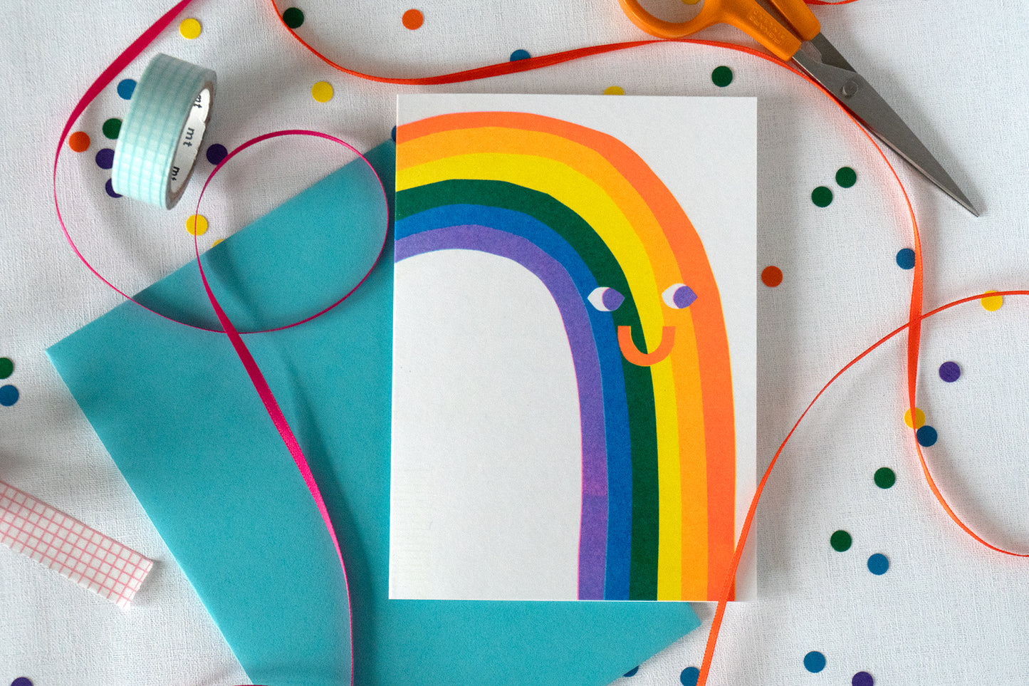 Rainbow Risograph Birthday Card