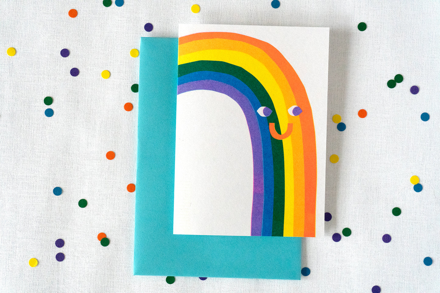 Rainbow Risograph Birthday Card