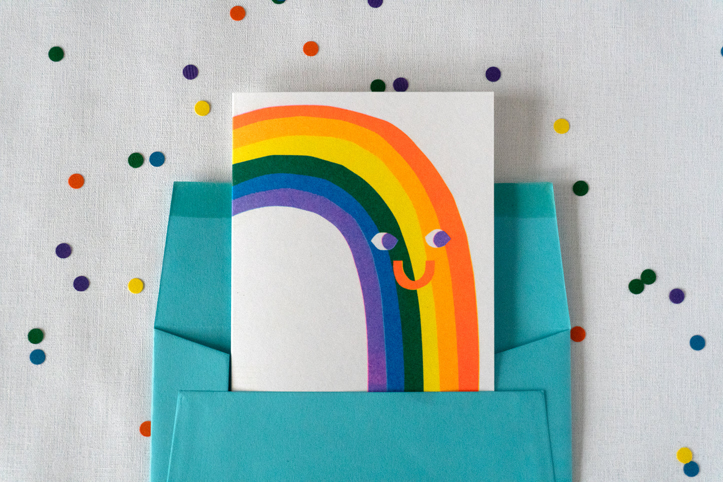 Rainbow Risograph Birthday Card