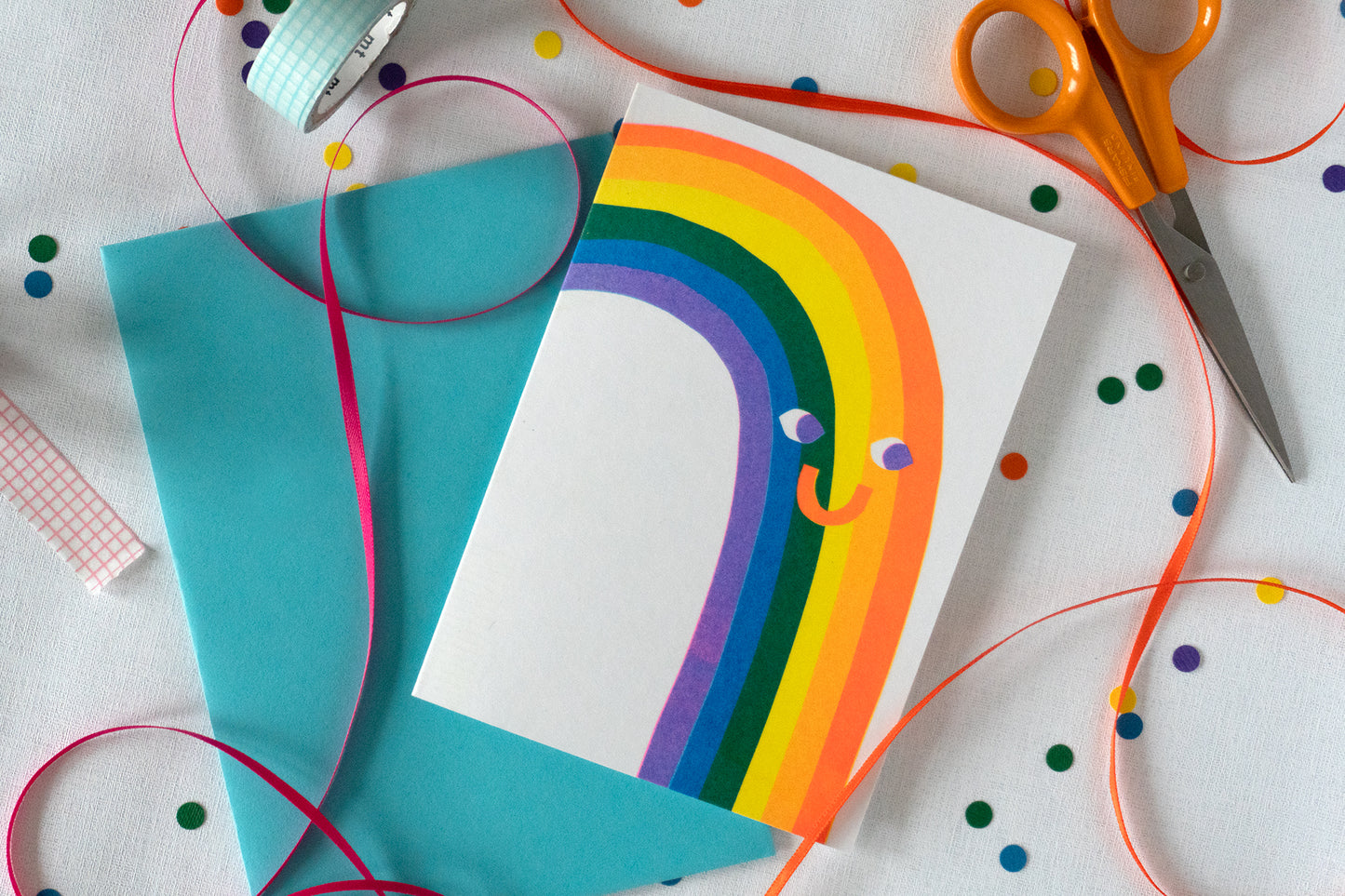 Rainbow Risograph Birthday Card