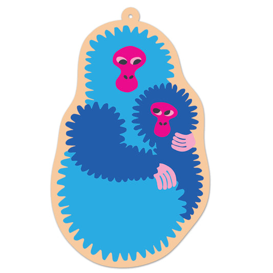 *PRE-ORDER* Wooden Snow Monkey Tree Decoration