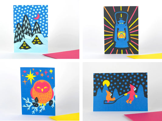 Snowy Japanese Village Christmas Cards (inspired by Shirakawa-go)